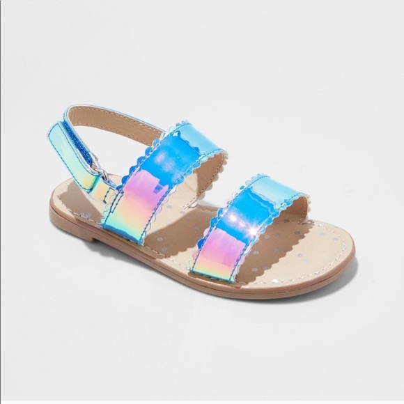 iridescent sandals rainbow